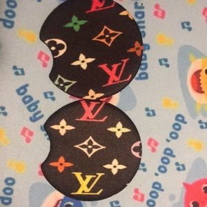Car Cup Mats L V W/ LV Symbols Car Cup Holder Drink Mats Cup Holders Mats